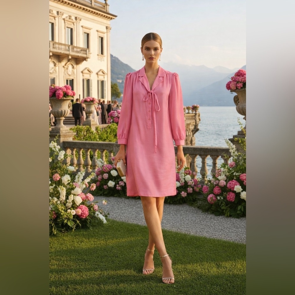 Vintage Schrader Sport Petites Pink Shirt Dress 10 10P